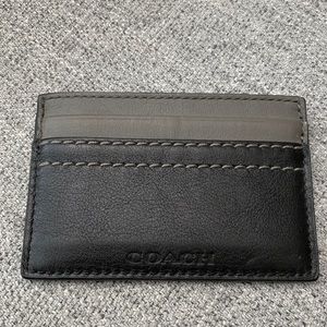 Coach Men’s Black Leather 4 card holder